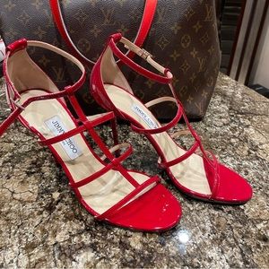 👠 AUTHENTIC JIMMY CHOO 👠  39.5 Red 4” Heels